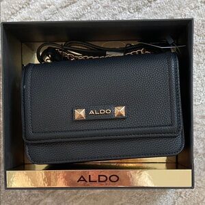 Aldo Elegant Black Crossbody Bag 7 x 5 x 2 new in box